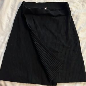 Black ribbed Free People wrap skirt